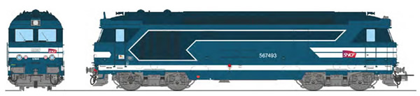 REE Modeles MB-100 - French Diesel Locomotive Class BB 67493 of the SNCF, MARSEILLE, Carmillon SNCF Logo Era V - ANALOG 